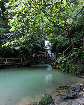 慢门拍摄的重庆五a级风景区万盛黑山谷风光