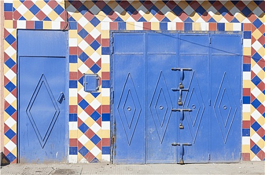 彩色,大门,马拉喀什,摩洛哥