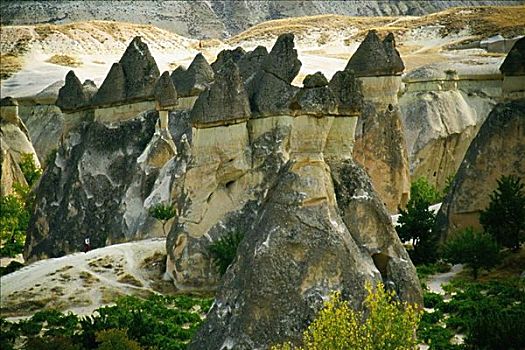 俯拍,岩石构造,仙人烟囱岩,卡帕多西亚,土耳其