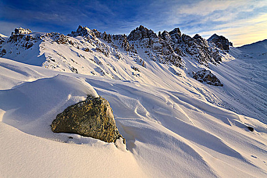 山,冬天,雪,提洛尔,奥地利,欧洲