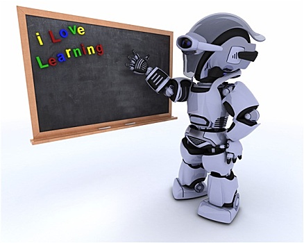 机器人,学校,黑板