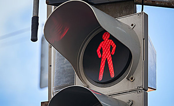 现代,行人,红绿灯,红色,停止,信号