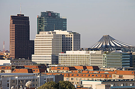 风景,索尼,中心,摩天大楼,波茨坦,柏林,德国,欧洲