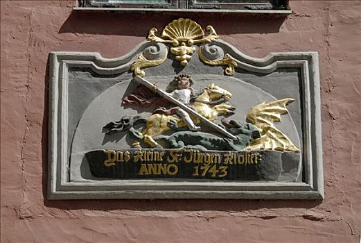 房子,象征,施特拉尔松,梅克伦堡前波莫瑞州,德国