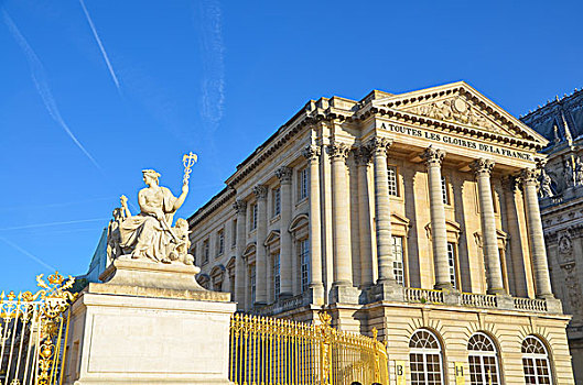 雕塑,建筑,柱子,凡尔赛宫,法国