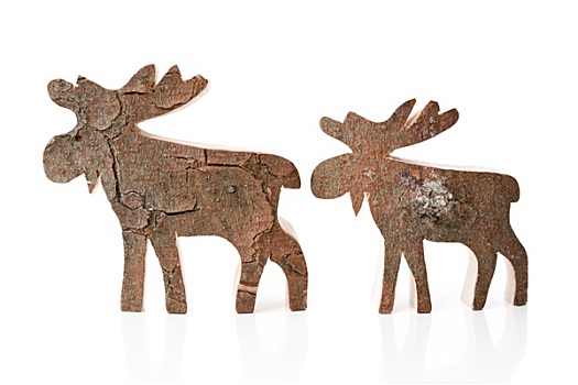 木质,圣诞装饰,隔绝,驯鹿,麋鹿,手制