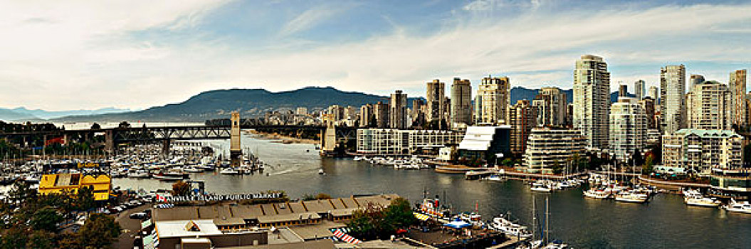 温哥华,湾,航拍,八月,加拿大,人口,一个,不同,城市