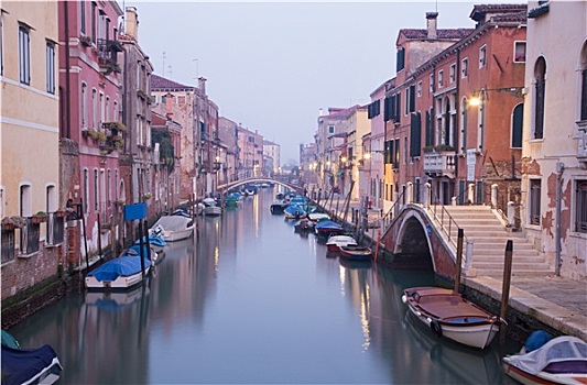 威尼斯,运河,早晨