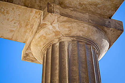古典,多利安式,样板,上半身,柱子