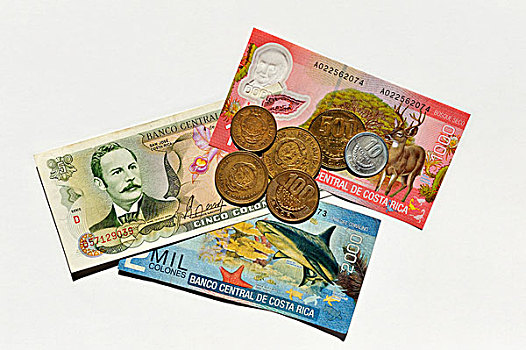 货币,硬币,哥斯达黎加,中美洲