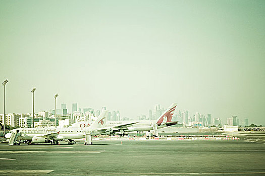 机场,卡塔尔,阿拉伯,中东,亚洲