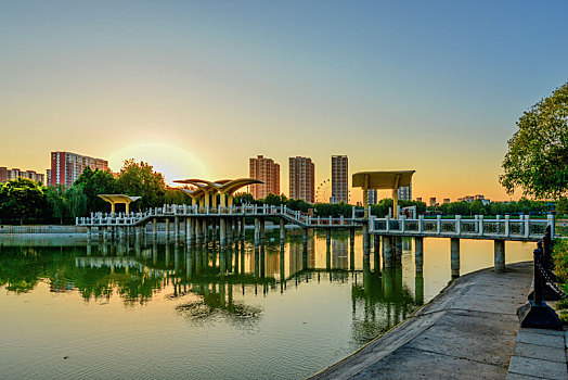 石家庄,水上公园,晨景