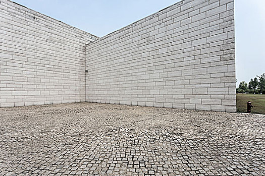 白色,砖墙,空,砂岩,道路