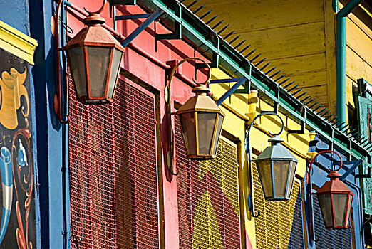 彩色,灯笼,墙壁,布宜诺斯艾利斯,阿根廷