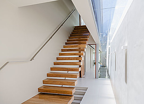 漂浮,楼梯,走廊,现代住宅