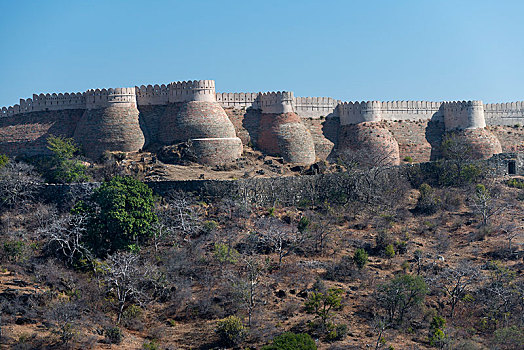 加固墙,堡垒,拉贾斯坦邦,印度,亚洲
