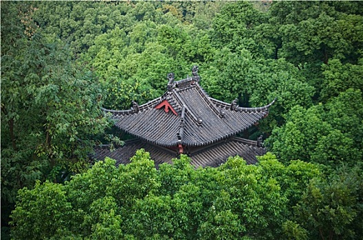 瓦屋顶,公园,杭州,中国