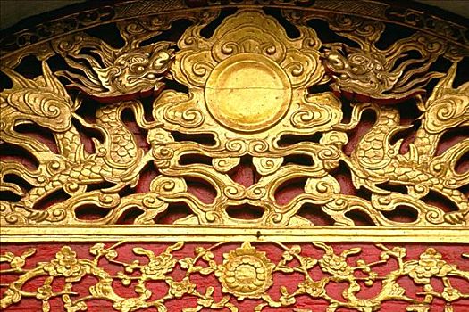 金色,龙,寺庙,文学作品,河内,越南