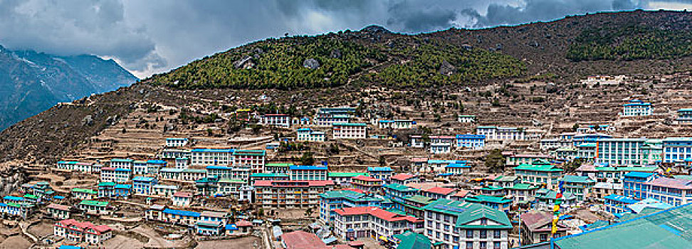 阶梯状,建筑,集市,尼泊尔