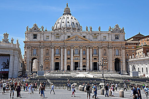 旅游,正面,大教堂,广场,梵蒂冈,罗马,拉齐奥,意大利,欧洲