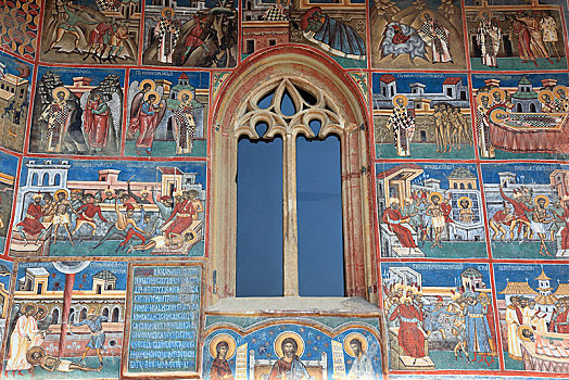 户外,壁画,寺院,教堂,世界遗产,罗马尼亚,欧洲