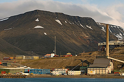 挪威,斯瓦尔巴群岛,斯匹次卑尔根岛,朗伊尔城,彩色,凹陷,煤,开采,产业,研究,旅游