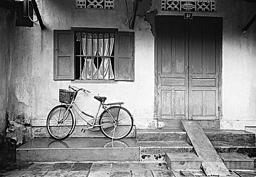 会安,越南,房子,自行车