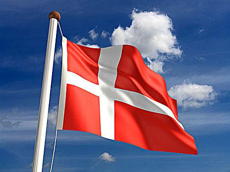 丹麦,旗帜,裁剪,小路