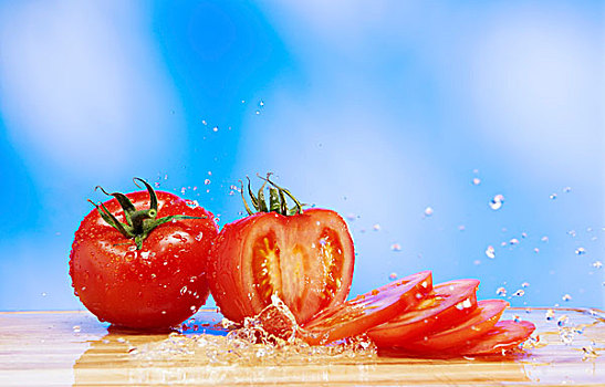 西红柿,水花