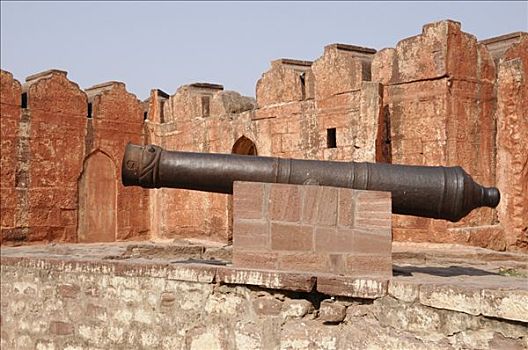 老,大炮,梅兰加尔堡,拉贾斯坦邦,北印度,亚洲