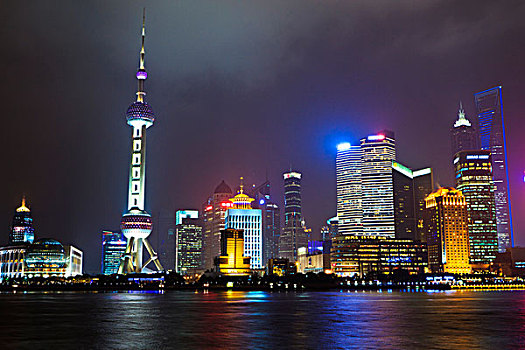 中国,上海,城市,浦东,光亮,夜晚,东方明珠塔,金茂,金茂大厦,塔,世界,金融