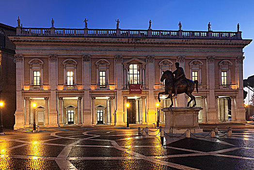 首都,广场,坎皮多利奥,卡比托山,博物馆,骑马雕像,罗马,拉齐奥,意大利