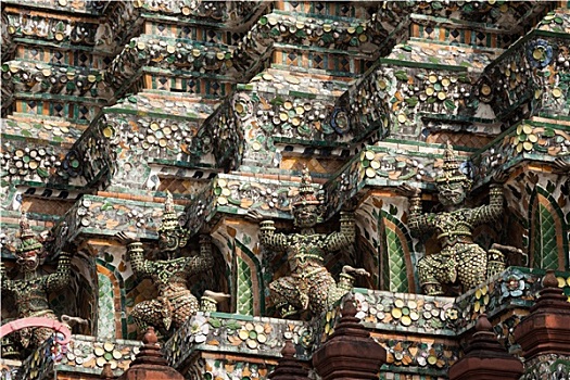 魔鬼,监护,雕塑,装饰,佛教寺庙,郑王庙,曼谷,泰国