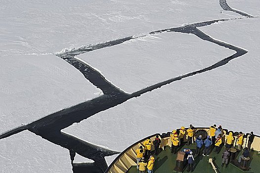 游客,船首,破冰船,威德尔海,南极半岛,南极