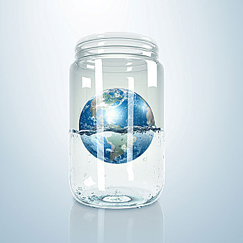 图像,我们,星球,地球,室内,玻璃,罐