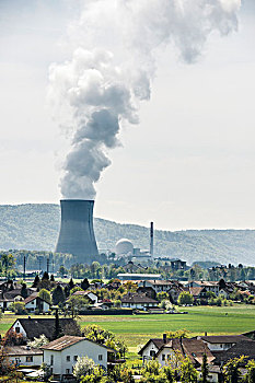 核电站,乡村,阿尔皋,瑞士,欧洲