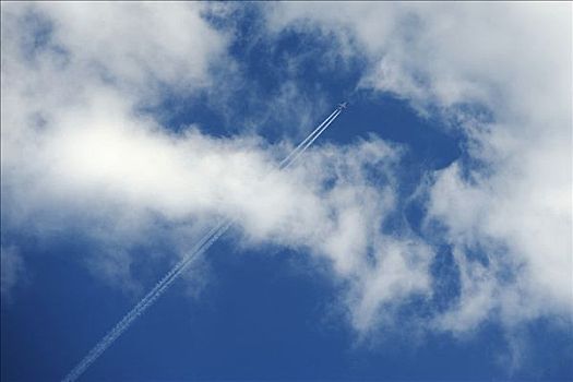 乘客,飞机,高处,云