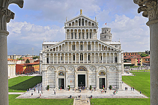 正面,中央教堂,广场,欧洲,意大利,比萨