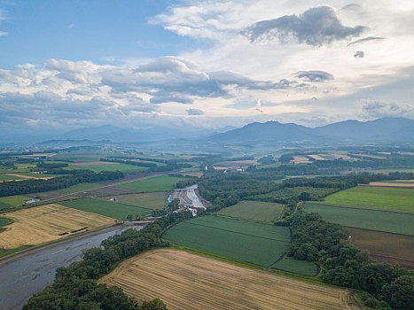 航拍,北海道,日本