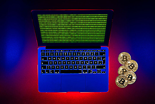 象征,图像,数码,货币,金色,硬币,笔记本电脑,二进制码