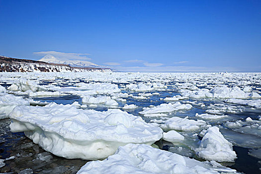 漂浮,冰,山脉,北海道