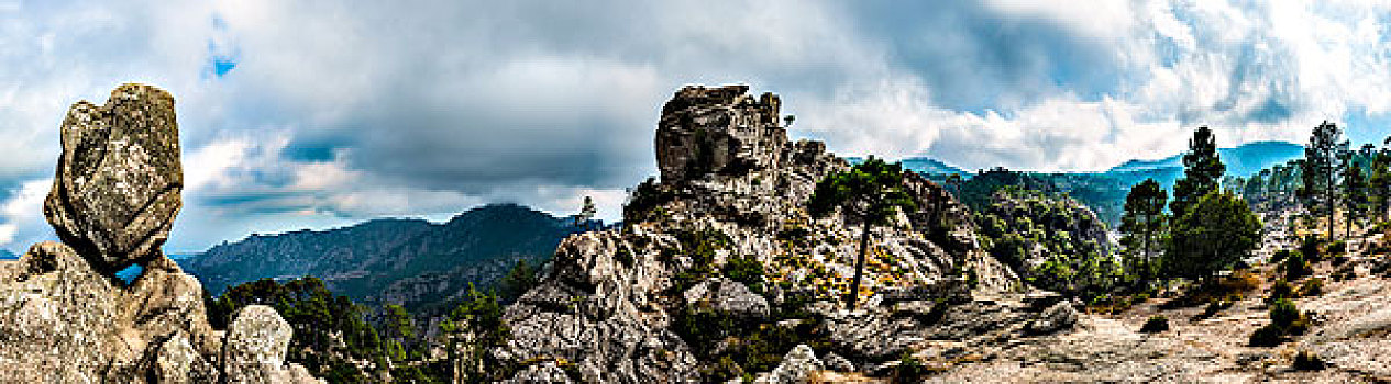 岩石构造,山景,阿尔泰,科西嘉岛,法国,欧洲