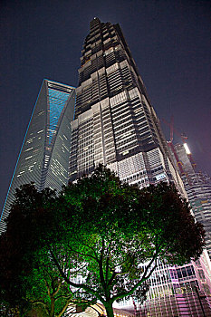 仰视,金贸大厦,上海,世界金融中心,中国