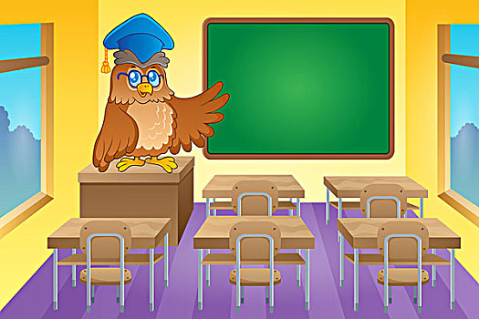 教室,猫头鹰,教师