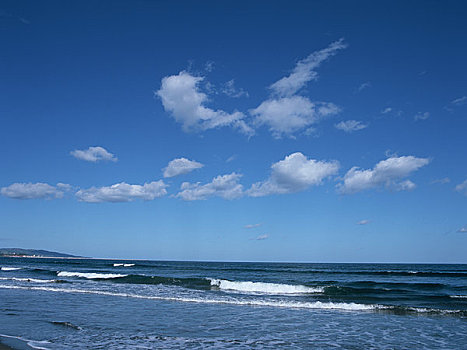 鄂霍次克海,海洋,天空