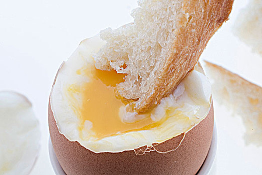 半熟,蛋,面包