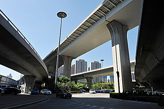 天津,道路,马路,大楼,城市,现代化,高架桥,交通,高速,快捷