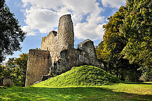 遗址,城堡,一个,最好,保存,多瑙河,山谷,地区,锡格马林根,巴登符腾堡,德国,欧洲