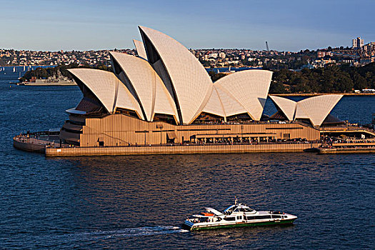 澳大利亚,悉尼,环形码头,悉尼歌剧院,俯视图,黃昏