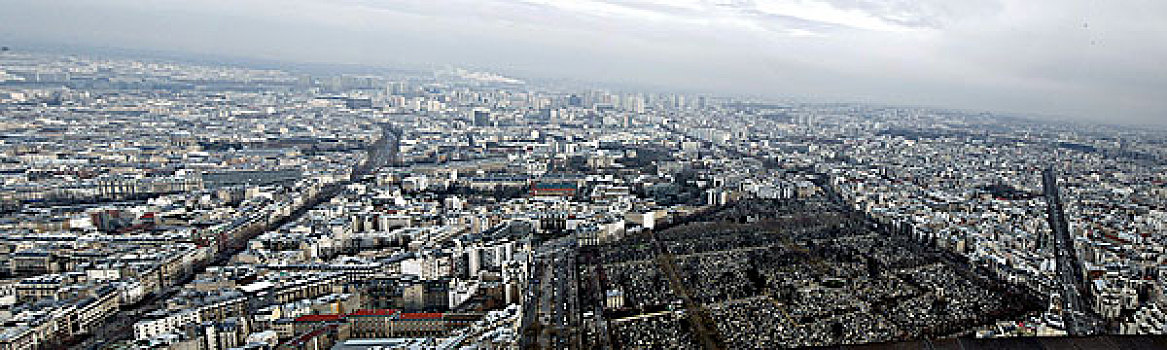 法国巴黎鸟瞰公墓
